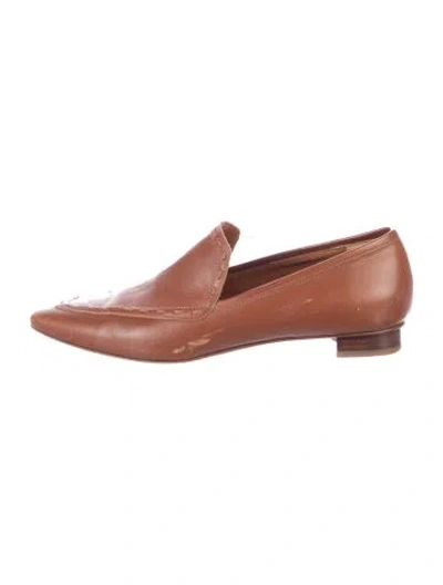 Pre-owned Aquatalia Leather Loafers In Brown