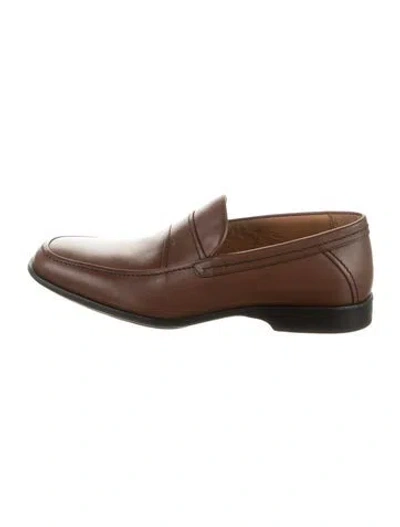 Pre-owned Aquatalia Leather Loafers In Brown