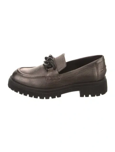 Pre-owned Aquatalia Leather Loafers In Gray