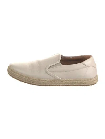 Pre-owned Aquatalia Leather Loafers In Neutral
