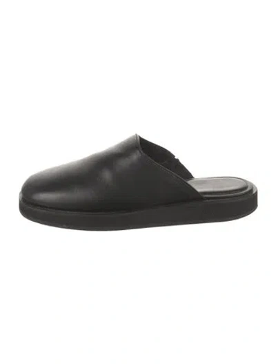 Pre-owned Aquatalia Leather Mules In Black