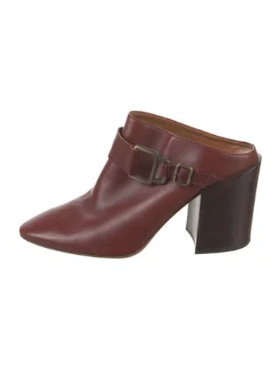 Pre-owned Aquatalia Leather Mules In Brown