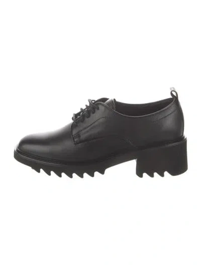 Pre-owned Aquatalia Leather Oxfords In Black