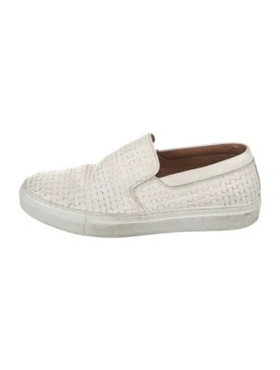 Pre-owned Aquatalia Leather Patterned Sneakers In Neutrals