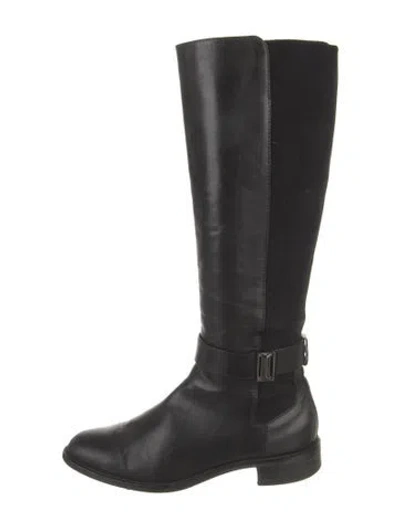 Pre-owned Aquatalia Leather Riding Boots In Black