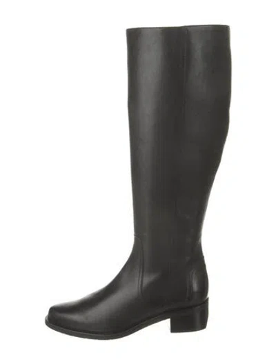 Pre-owned Aquatalia Leather Riding Boots In Black