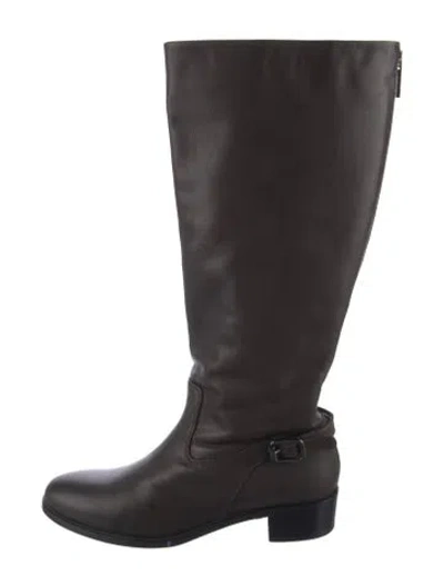 Pre-owned Aquatalia Leather Riding Boots In Brown