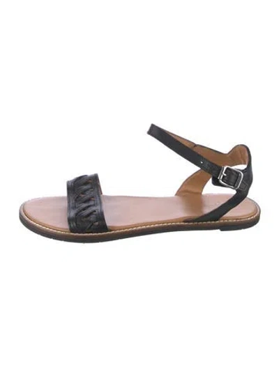 Pre-owned Aquatalia Leather Sandals In Black