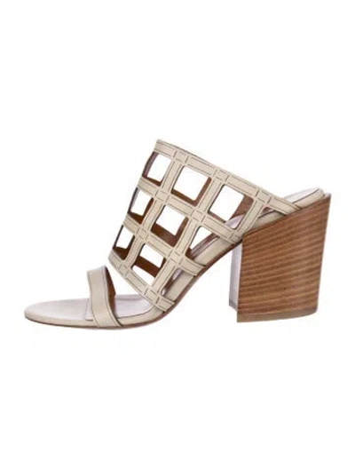 Pre-owned Aquatalia Leather Sandals In Neutrals