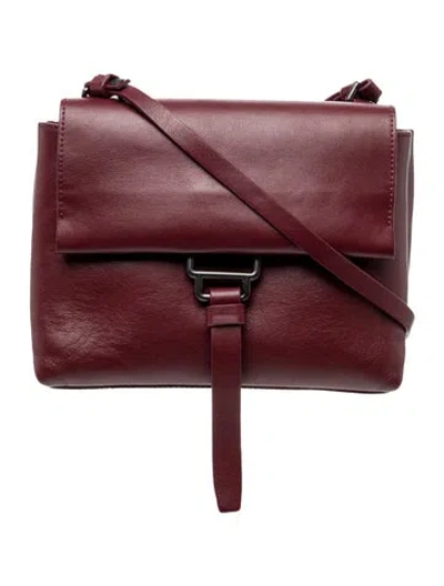 Pre-owned Aquatalia Leather Shoulder Bag In Burgundy