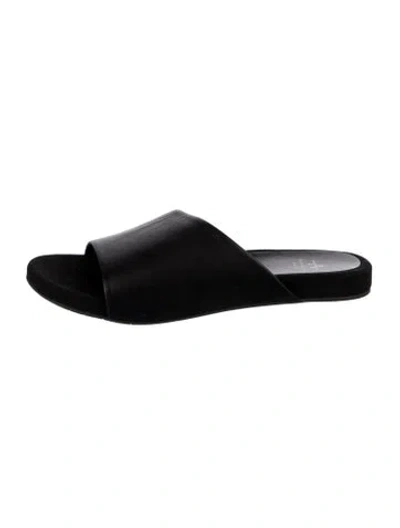 Pre-owned Aquatalia Leather Slides In Black