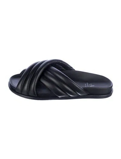 Pre-owned Aquatalia Leather Slides In Blue