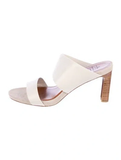 Pre-owned Aquatalia Leather Slides In Neutral