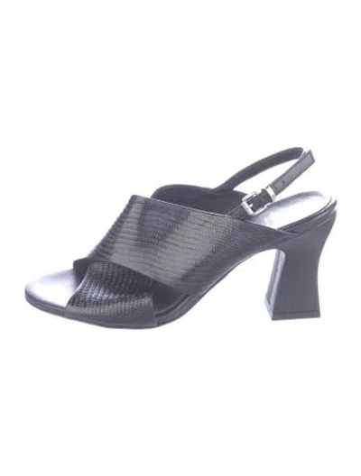 Pre-owned Aquatalia Leather Slingback Pumps In Gray