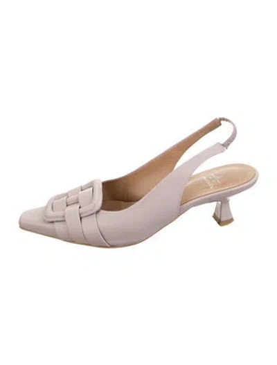 Pre-owned Aquatalia Leather Slingback Pumps In Purple