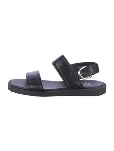 Pre-owned Aquatalia Leather Slingback Sandals In Black