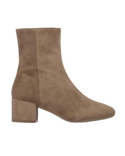 Aquatalia Leonora Suede Zip Ankle Boots In Champagne