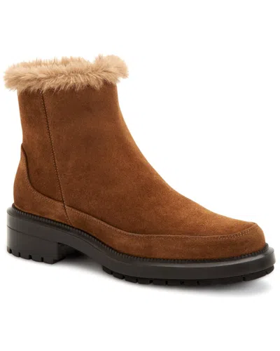 Aquatalia Lindsay Weatherproof Suede Bootie In Brown