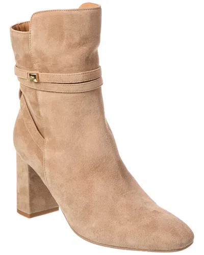 Aquatalia Linna Waterproof Suede Bootie In Brown