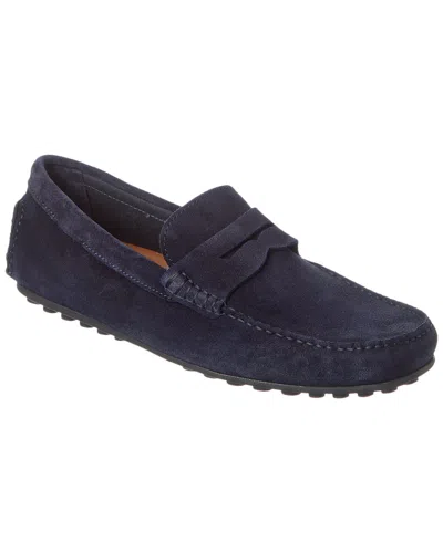 Aquatalia Lucca Weatherproof Suede Loafer In Blue