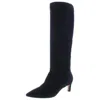 Aquatalia Macey Womens Suede Pull On Knee-high Boots In Black