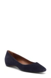 Aquatalia Penina Suede Rubber-sole Ballet Flats In Navy