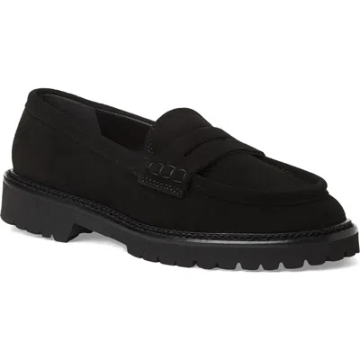 Aquatalia Merry Waterproof Lug Sole Penny Loafer In Black