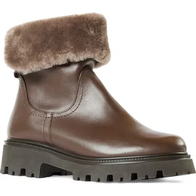 Aquatalia Mimi Genuine Shearling Boot In Brown