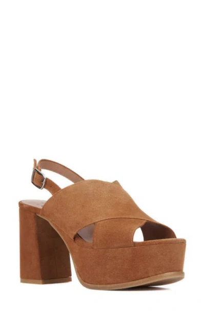 Aquatalia Nadina Platform Slingback Sandal In Whiskey