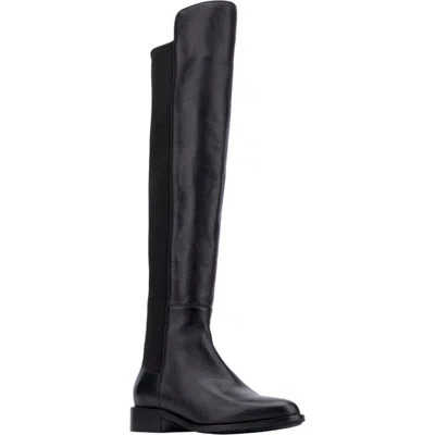 Aquatalia Natessa Stretch Suede Knee Boots In Black