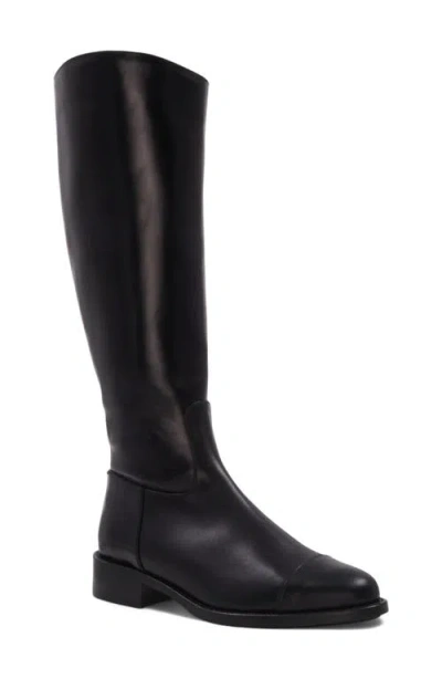 Aquatalia Nevata Water Resistant Cap Toe Knee High Boot In Black
