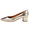 Aquatalia Pasha Metallic Leather Pump Platino L2159-plt Women's In Gold