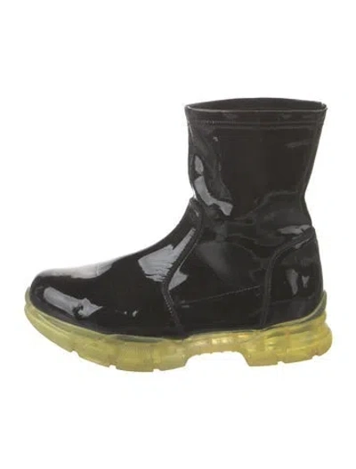 Pre-owned Aquatalia Patent Leather Boots In Black