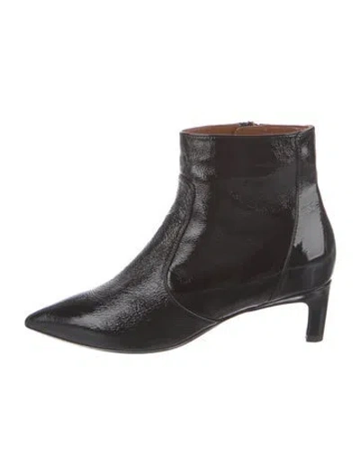 Pre-owned Aquatalia Patent Leather Boots In Black