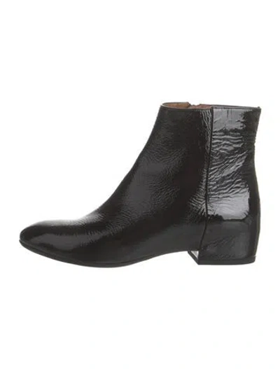 Pre-owned Aquatalia Patent Leather Boots In Black