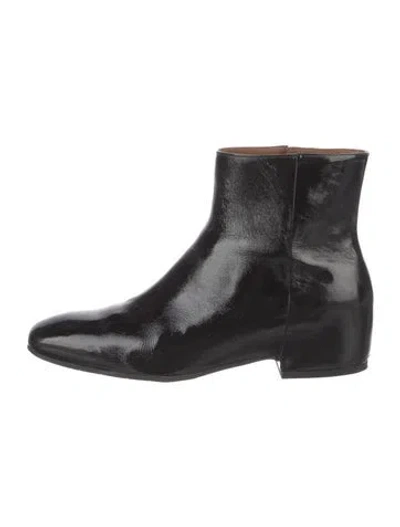 Pre-owned Aquatalia Patent Leather Boots In Black