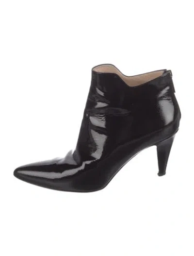 Pre-owned Aquatalia Patent Leather Boots In Black
