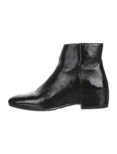 Pre-owned Aquatalia Patent Leather Boots In Black
