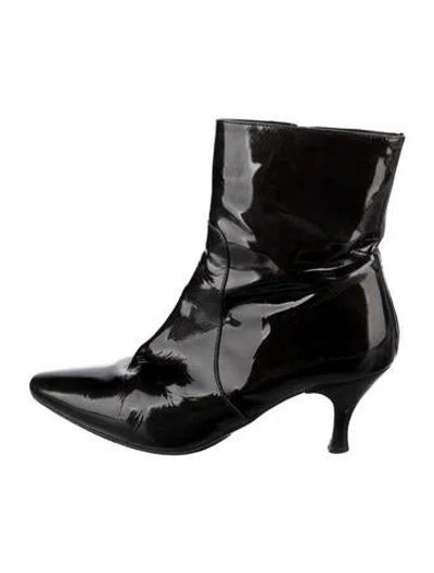 Pre-owned Aquatalia Patent Leather Boots In Black