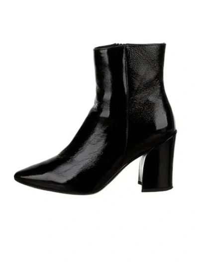 Pre-owned Aquatalia Patent Leather Boots In Black