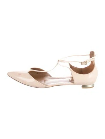Pre-owned Aquatalia Patent Leather Flats In Neutrals