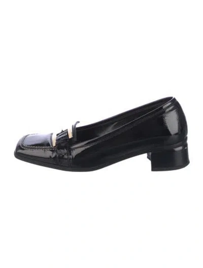 Pre-owned Aquatalia Patent Leather Loafers In Black