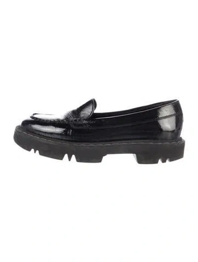 Pre-owned Aquatalia Patent Leather Loafers In Black