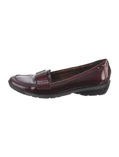 Pre-owned Aquatalia Patent Leather Loafers In Burgundy