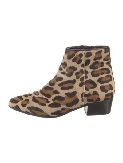 Pre-owned Aquatalia Ponyhair Animal Print Boots In Neutrals