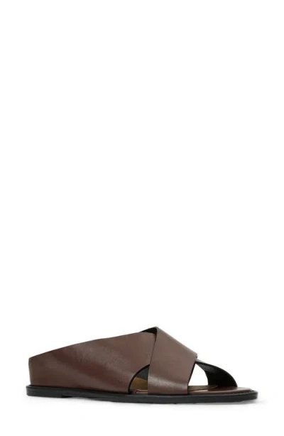 Aquatalia Potenza Waterproof Leather Slide Sandal In Burgundy