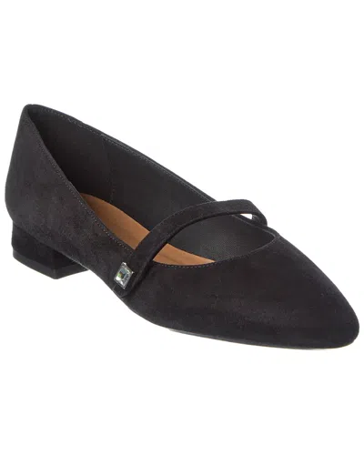 Aquatalia Priya Waterproof Suede Flat In Black