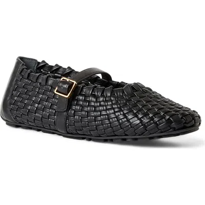 Aquatalia Quello Water Resistant Mary Jane Flat In Black