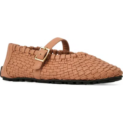Aquatalia Quello Water Resistant Mary Jane Flat In Brown