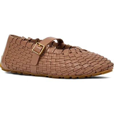 Aquatalia Quello Water Resistant Mary Jane Flat In Brown
